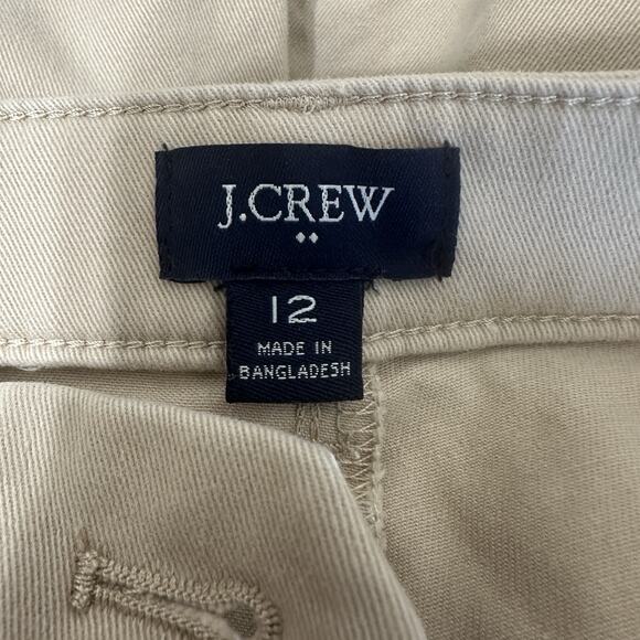 J Crew Pants Women Size 12 Wide Leg Chino Vintage Sandstone Classic Preppy - Picture 6 of 10